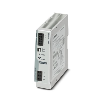 Phoenix Contact Switching Power Supply; TRIO-PS-2G/3AC/24DC/5; 24VDC OUT; 5A; 320-575VAC IN; 3-Phase; DIN Rail Mount; Plastic; Push-In Connection